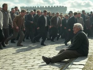 Charging the Bastille as doddering old fool watches