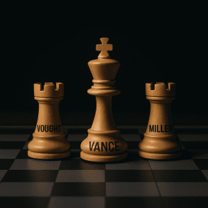 Stephen Miller, Russell Vought, and JD Vance